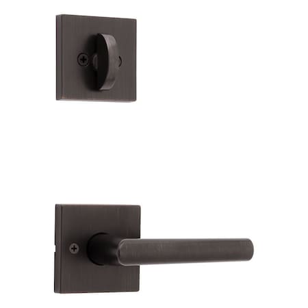 Kwikset Milan Lever , Square Rose Interior Single Cylinder Handleset Trim , New Chassis Venetian Bronze Finish 966MILSQT-11P.UNIV